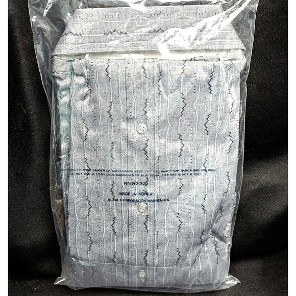 Vintage Mens Dress Shirt Longsleeve Button Down Geometric Sz L Blair NIP! - Picture 3 of 5